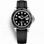 Model Replica Rolex Yacht-Master 42 Watches - Black Dial,Black Rubber Strap,42MM